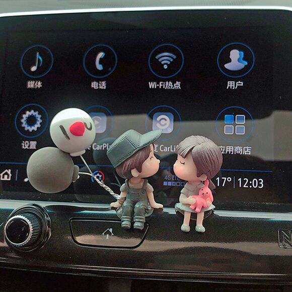 4PCS Cute Cartoon Couples Car Decoration Accessories Romantic Figurines Decor - Picture 8 of 12